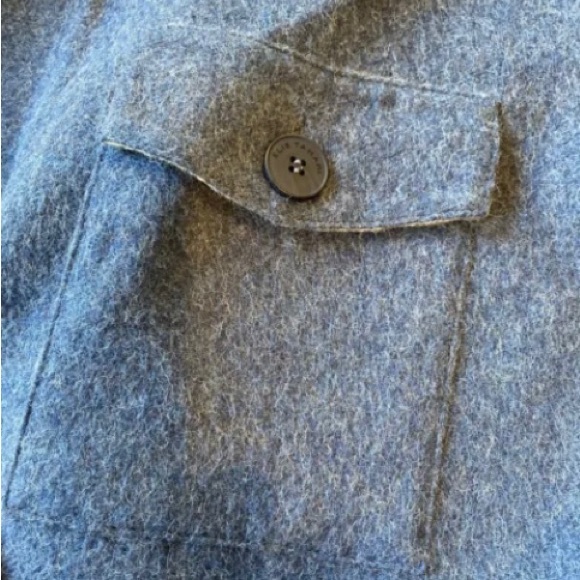 ELIE TAHARI Alpaca Wool Shirt Jacket XL-Blue-Gray/Tan $795 - Picture 3 of 8